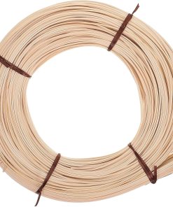 VILLCASE Natural Round Reed for Basket Weaving - 2.0mm Indonesian Rattan Material for Chair Caning and Furniture Repair - Flexible Wicker Weaving Supplies for Crafts and Patio Seat - 1