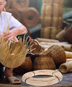 Alternative view of VILLCASE Natural Round Reed for Basket Weaving - 2.0mm Indonesian Rattan Material for Chair Caning and Furniture Repair - Flexible Wicker Weaving Supplies for Crafts and Patio Seat Restoration