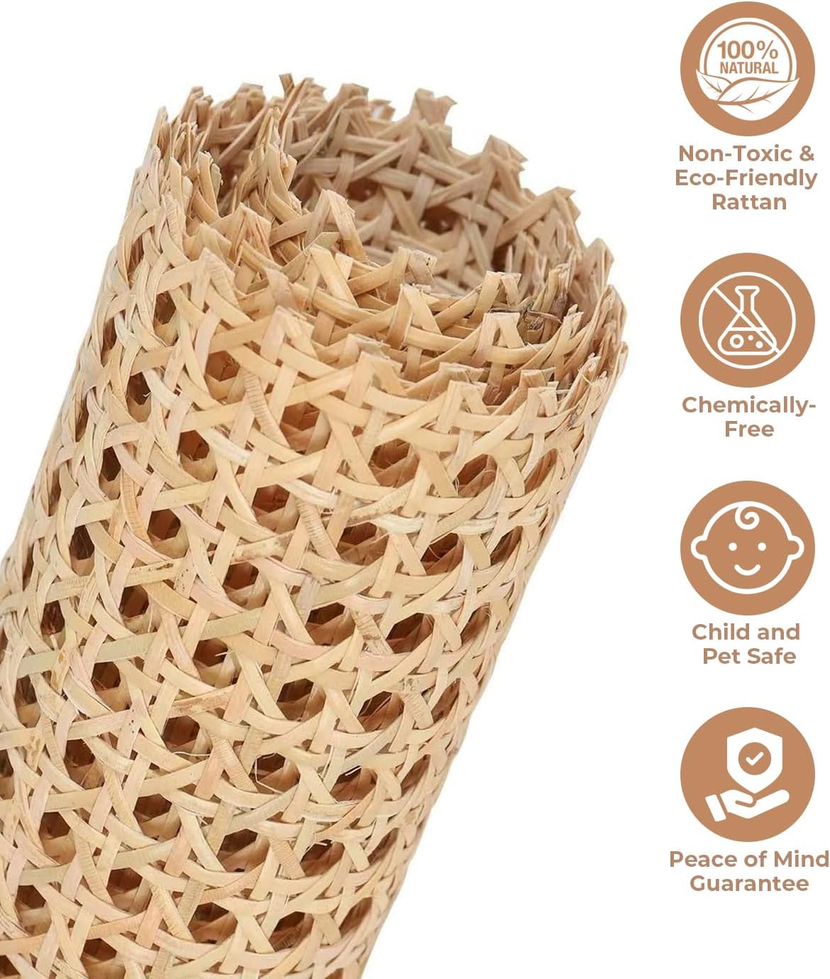 Webbing Ceiling 24 x 119 Inch Cane Webbing, Natural Rattan Cane Webbing Roll