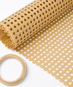 Fiwochic 24x 6.56 ft Cane Webbing Kit, Rattan Webbing Roll with 1-5 x 16.4ft Groove, Chair Caning Repair Material for Furniture, Cabinets & DIY Basket Making - 1