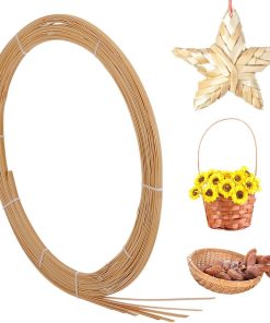 NBEADS 32.8 Yards Bamboo Strips, 0.16inch Wide Flat Wicker Rattan Webbing Basket Weaving Materials DIY Basket Rattan for Basket Making Webbing Furniture Weaving DIY Crafts - 1