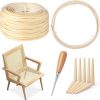Sieral Rattan Repair Kit Includes 1 PC 1-10inch x 270ft Flat Cane Webbing Roll, 4-25 Inch x 7.8ft Spline, Caning Chisel and 12 Pcs Wooden Pegs for Chair, Cabinet & Wicker Furniture - 1