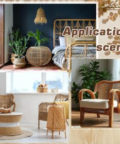 Alternative view of MAYJOYDIY Plastic Rattan Cane Webbing Roll 118 × 17 Inch Woven Open Mesh Cane Weave Rattan Sheets for Furniture Chair Cabinet Ceiling Bed Door Decoration, Sandy Brown Tone
