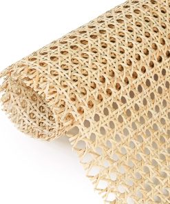 14 Width x 3.3 Feet Cane Rattan Webbing Roll for Caning Projects, Cane Webbing Sheet, Natural Pre-Woven Open Mesh Caning for Furniture Chair Cabinet Ceiling Bed Door - 1