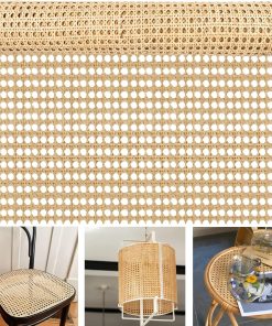 14 Width x 3.3FT Rattan Natural Cane Webbing Roll for Caning Projects,Handwoven Synthetic Poly Rattan,DIY Furniture Chairs,Cabinet,Ceiling,Bed Door - 1