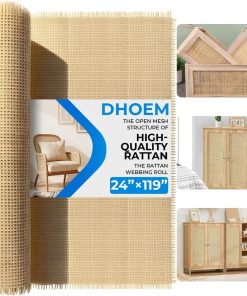 24 x 119 Extra Long Natural Rattan Webbing Roll, Cane Fabric by The Yard for Large DIY Projects, Furniture Repair, Chair Seats, Cabinet Doors & Home Decor - 1