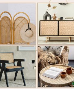 Alternative view of Wesiti 24“x 59” Natural Cane Webbing V Shape Rattan Webbing Roll for Caning Projects Woven Mesh Cane Rattan Material Sheet for Furniture, Chair, Cabinet, Ceiling, Bed, Basket, Door, Brown