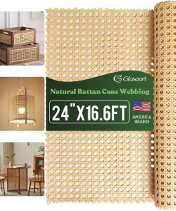 24 x 16.6FT Natural Rattan Cane Webbing Roll, Natural Cane Webbing - 1