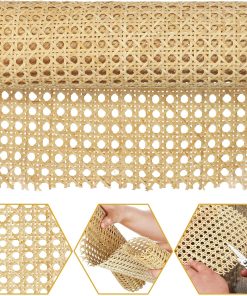 5 Feet 18 Width Natural Woven Cane Webbing Roll, Rattan Repair Material - 1