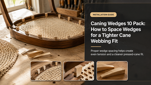 Caning Wedges 10 Pack spacing guide for pressed cane webbing installation