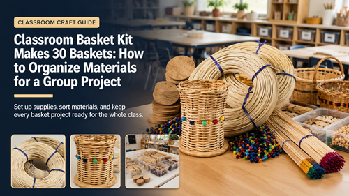 Classroom Basket Kit Makes 30 Baskets material organization for a group weaving project