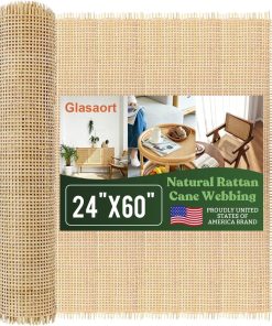 Glasaort 24 x 60 Natural Rattan Cane Webbing Roll, Natural Cane Webbing - 1