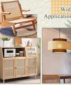 Alternative view of 15 Pcs Rattan Repair Kits - Rattan Caning Material for Chairs and Cabinets, Woven Open Mesh Wicker Repair Kit for DIY Home Projects and Furniture (Wood)