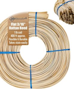3-16 Flat Reed - 1 Pound Coil - Rattan Reed for Basket Weaving, Wicker Furniture Repair and Weaving Projects - UA-316FR - 1