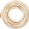 Yarlung 1-5 Inch x 65 Feet Reed Spline, Natural Rattan Cane Webbing Roll for Basket Weaving Supplies, Round Permeable Reed Coil Wicker Chair Repair for DIY Craft, Furniture Making - 1