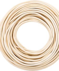 Yarlung 1-5 Inch x 65 Feet Reed Spline, Natural Rattan Cane Webbing Roll for Basket Weaving Supplies, Round Permeable Reed Coil Wicker Chair Repair for DIY Craft, Furniture Making - 1