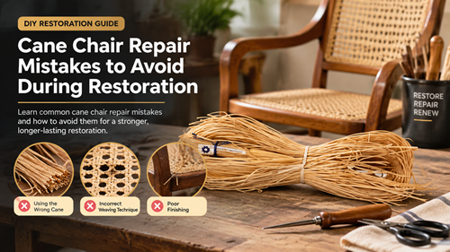 Cane chair repair mistakes to avoid during furniture restoration